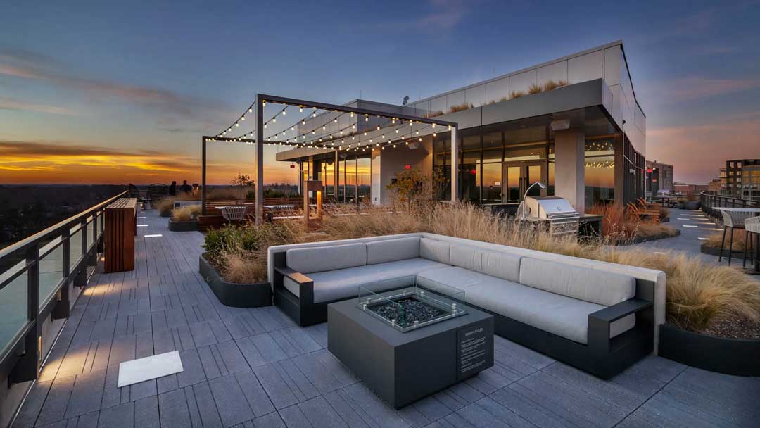 beautiful rooftop lounge